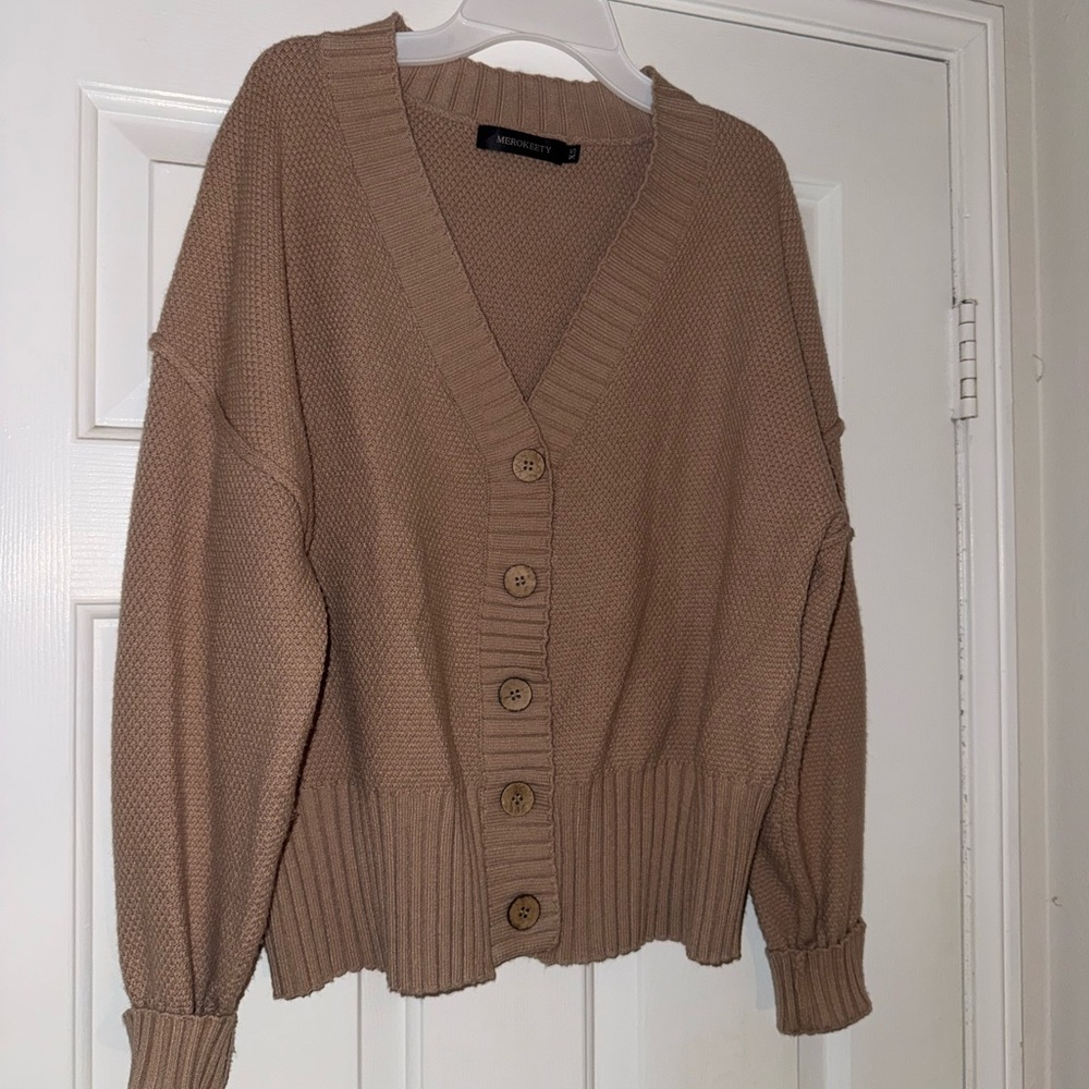 Forever 21 Tan Knit Cardigan